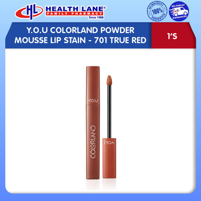 Y.O.U COLORLAND POWDER MOUSSE LIP STAIN- 701 TRUE RED